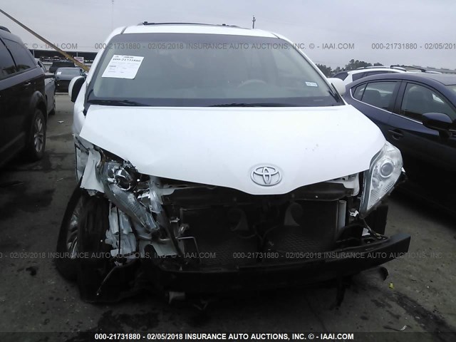 5TDYK3DC3CS186749 - 2012 TOYOTA SIENNA XLE/LIMITED WHITE photo 6