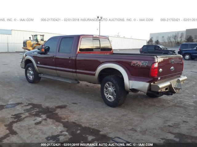 1FT8W3BTXCEA92235 - 2012 FORD F350 SUPER DUTY MAROON photo 3