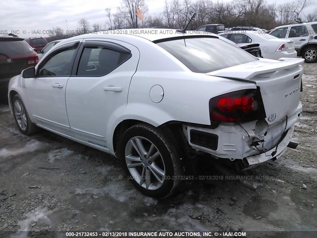 1B3BD1FG0BN587489 - 2011 DODGE AVENGER MAINSTREET WHITE photo 3