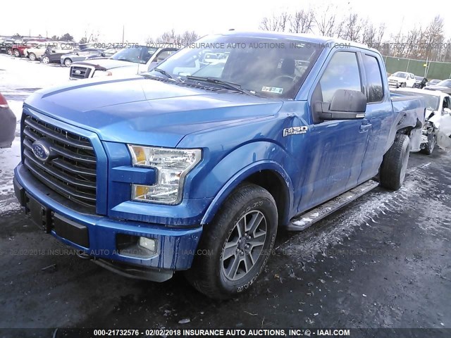 1FTFX1EF8GFA19914 - 2016 FORD F150 SUPER CAB BLUE photo 2