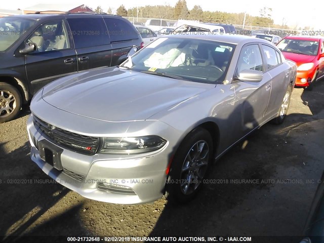 2C3CDXJG0GH341415 - 2016 DODGE CHARGER SXT GRAY photo 2