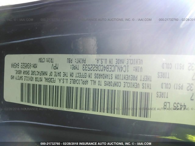 1C4NJCEB4CD622533 - 2012 JEEP COMPASS LATITUDE 蓝色 照片 9