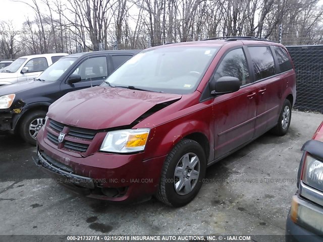 2D4RN4DE8AR138613 - 2010 DODGE GRAND CARAVAN SE RED photo 2