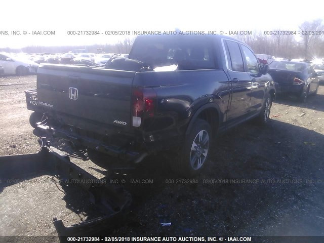 5FPYK3F52HB012883 - 2017 HONDA RIDGELINE RTL BLACK photo 4