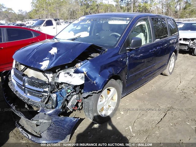 2C4RDGBG6DR568103 - 2013 DODGE GRAND CARAVAN SE Dark Blue photo 2