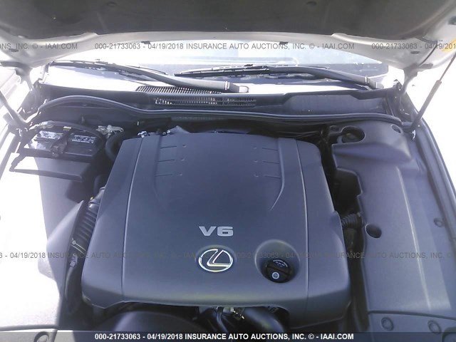 JTHBK262085065676 - 2008 LEXUS IS 250 SILVER photo 10