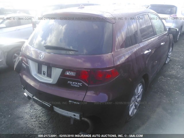 5J8TB1H29AA001289 - 2010 ACURA RDX MAROON photo 4