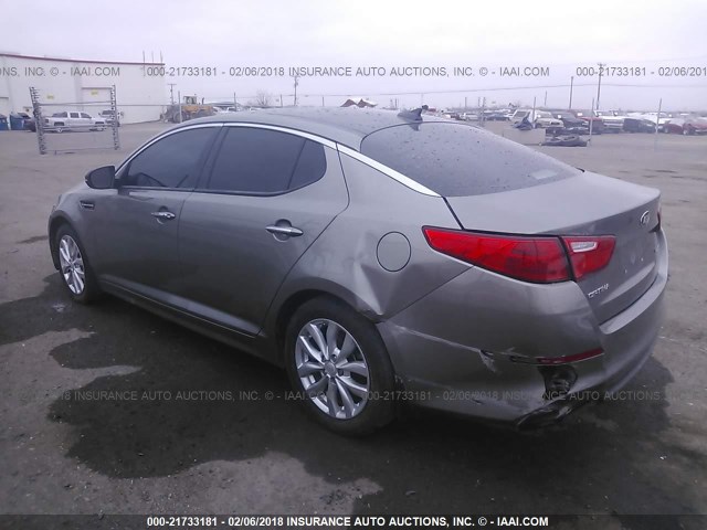 5XXGN4A77FG455325 - 2015 KIA OPTIMA EX GRAY photo 3