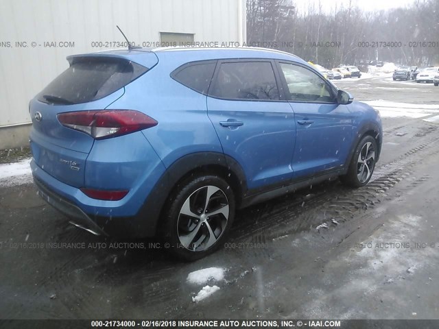 KM8J3CA20GU053776 - 2016 HYUNDAI TUCSON LIMITED/SPORT AND ECO/SE BLUE photo 4
