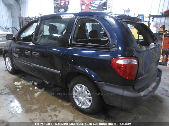 1D8GP25E26B698247 - 2006 DODGE CARAVAN SE BLUE photo 3