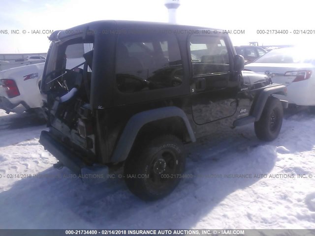 1J4FA49S84P769047 - 2004 JEEP WRANGLER / TJ SPORT BLACK photo 4