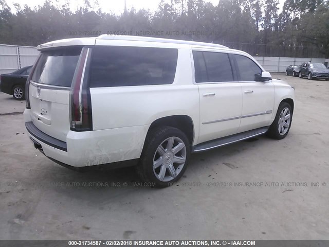 1GYS3HKJ2FR298716 - 2015 CADILLAC ESCALADE ESV LUXURY WHITE photo 4