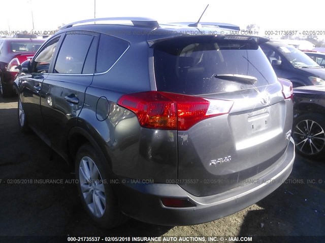 2T3DFREV9EW157800 - 2014 TOYOTA RAV4 LIMITED GRAY photo 3