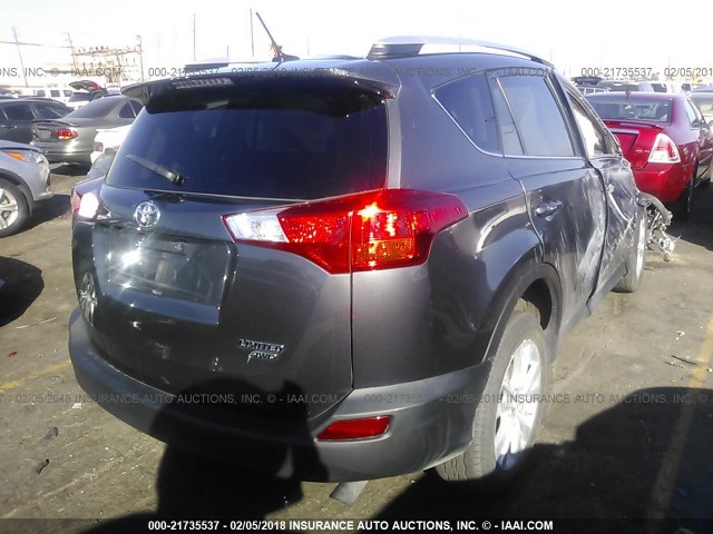 2T3DFREV9EW157800 - 2014 TOYOTA RAV4 LIMITED GRAY photo 4