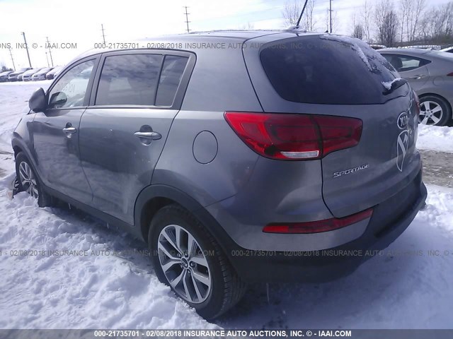 KNDPBCAC3G7823137 - 2016 KIA SPORTAGE LX SILVER photo 3