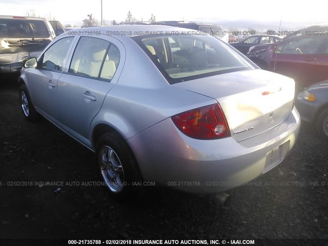 1G1AK55F677176733 - 2007 CHEVROLET COBALT LS SILVER photo 3