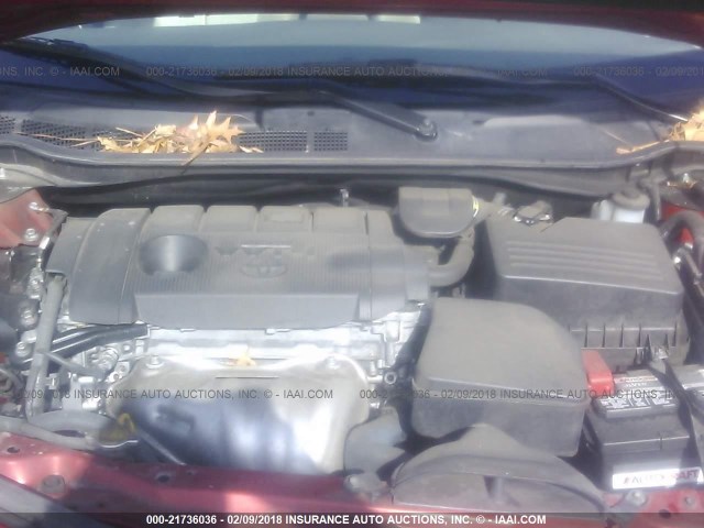 4T1BF3EK4BU647267 - 2011 TOYOTA CAMRY SE/LE/XLE RED photo 10