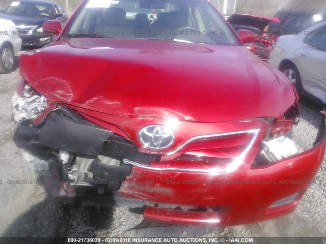 4T1BF3EK4BU647267 - 2011 TOYOTA CAMRY SE/LE/XLE RED photo 6