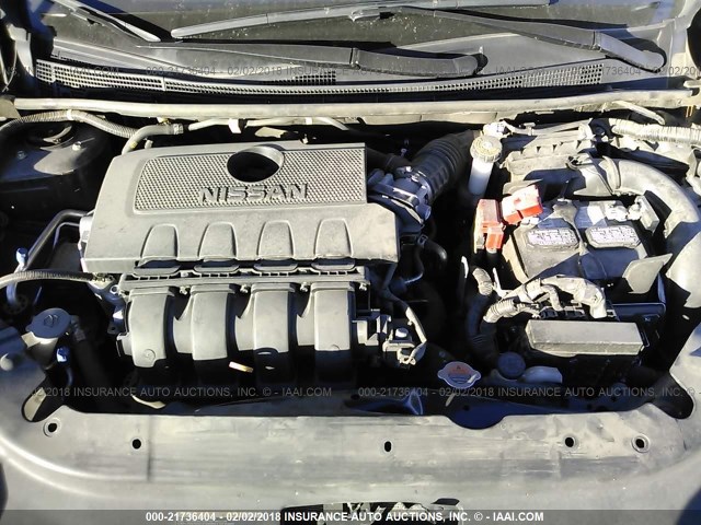 3N1AB7APXFL674013 - 2015 NISSAN SENTRA S/SV/SR/SL GRAY photo 10