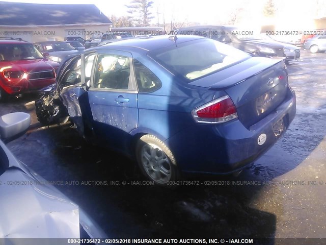 1FAHP35N68W236753 - 2008 FORD FOCUS SE/SEL/SES BLUE photo 3