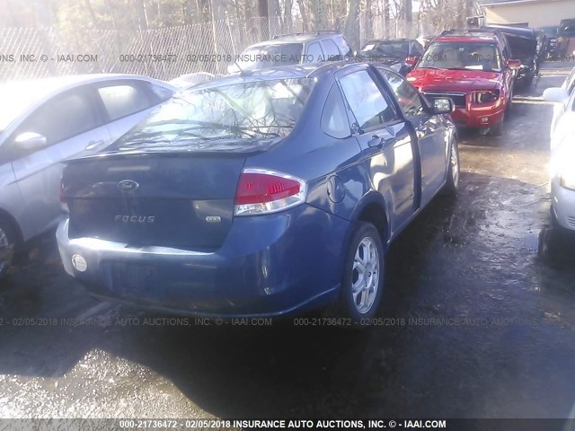 1FAHP35N68W236753 - 2008 FORD FOCUS SE/SEL/SES BLUE photo 4