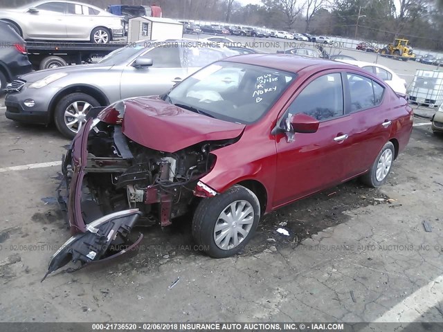 3N1CN7AP3FL943355 - 2015 NISSAN VERSA S/S PLUS/SV/SL RED photo 2