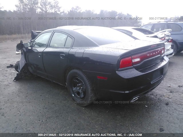 2C3CDXAT7CH316289 - 2012 DODGE CHARGER POLICE BLACK photo 3