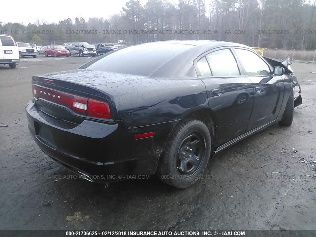 2C3CDXAT7CH316289 - 2012 DODGE CHARGER POLICE BLACK photo 4