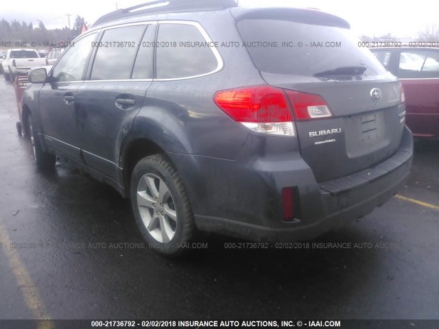 4S4BRBGC9D3304969 - 2013 SUBARU OUTBACK 2.5I PREMIUM GRAY photo 3