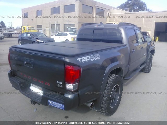 3TMDZ5BN6HM016273 - 2017 TOYOTA TACOMA DBL CAB/SR5/TRD SPORT/OR GRAY photo 4