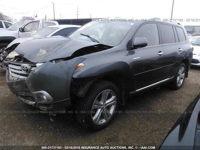 5TDDK3EH1DS230466 - 2013 TOYOTA HIGHLANDER LIMITED GRAY photo 2