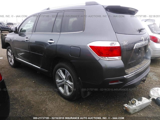 5TDDK3EH1DS230466 - 2013 TOYOTA HIGHLANDER LIMITED GRAY photo 3