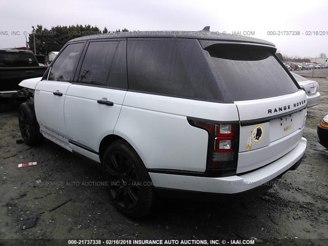 SALGS2KF5GA251597 - 2016 LAND ROVER RANGE ROVER HSE WHITE photo 3