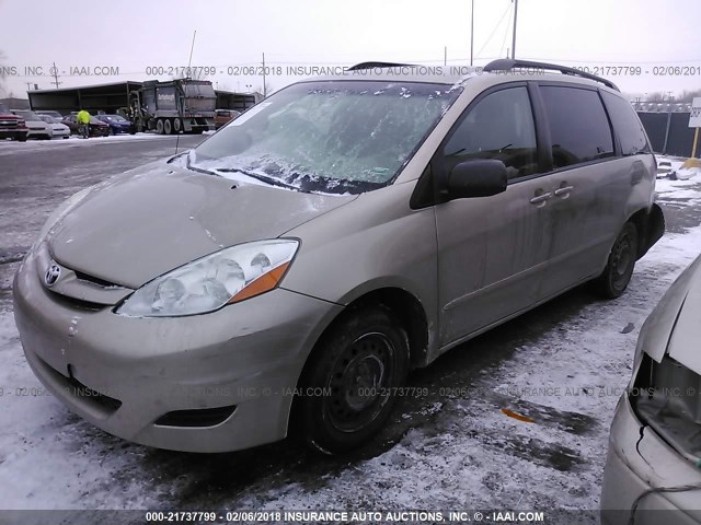 5TDZK23C38S224892 - 2008 TOYOTA SIENNA CE/LE BEIGE photo 2