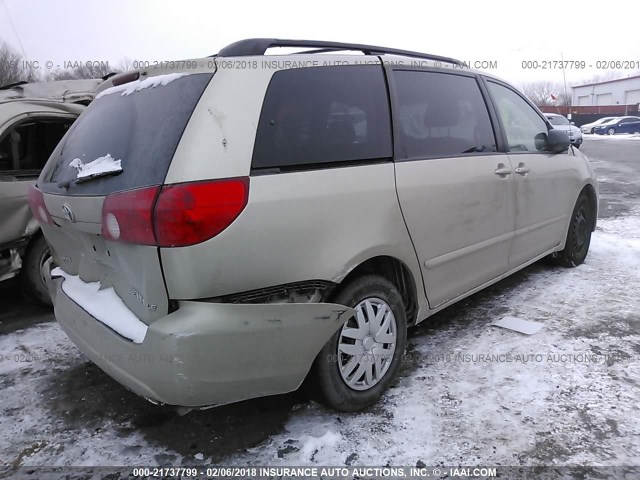 5TDZK23C38S224892 - 2008 TOYOTA SIENNA CE/LE BEIGE photo 4