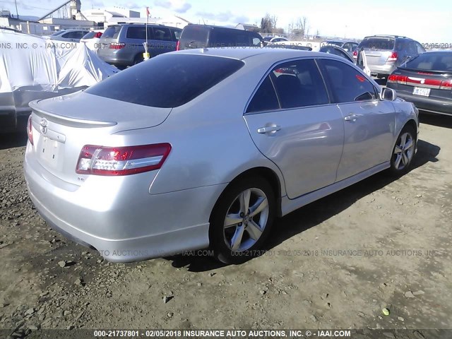 4T1BF3EK1BU222766 - 2011 TOYOTA CAMRY SE/LE/XLE SILVER photo 4