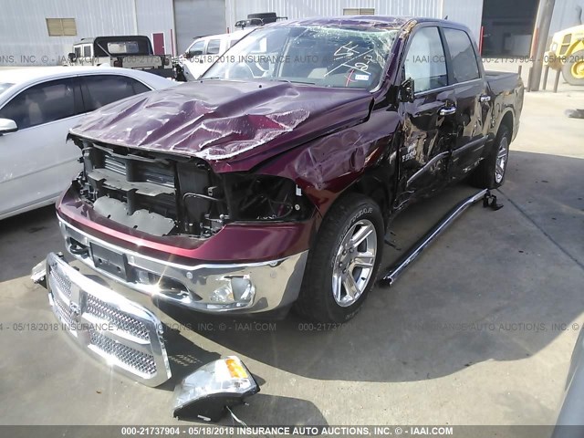 1C6RR6LT3HS684202 - 2017 RAM 1500 SLT MAROON photo 2