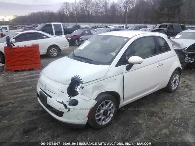 3C3CFFAR6DT688899 - 2013 FIAT 500 POP WHITE photo 2