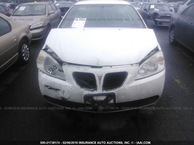 1G2ZF55B664271857 - 2006 PONTIAC G6 SE WHITE photo 6