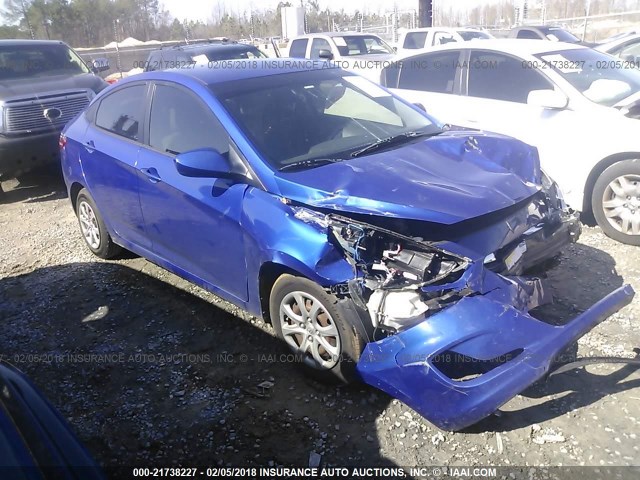 KMHCT4AE6DU498351 - 2013 HYUNDAI ACCENT GLS/GS BLUE photo 1