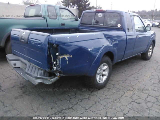 1N6DD26S62C310257 - 2002 NISSAN FRONTIER KING CAB XE BLUE photo 4