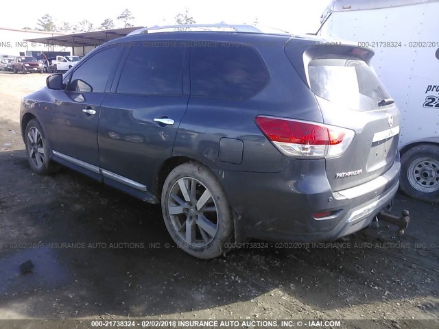 5N1AR2MN1EC649738 - 2014 NISSAN PATHFINDER S/SV/SL/PLATINUM GRAY photo 3