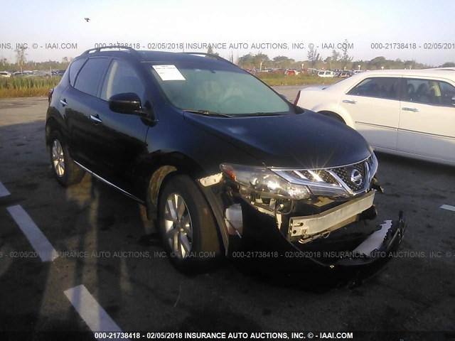 JN8AZ1MW4DW320346 - 2013 NISSAN MURANO S/SL/LE BLACK photo 1