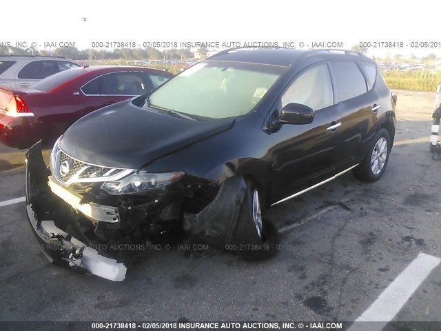 JN8AZ1MW4DW320346 - 2013 NISSAN MURANO S/SL/LE BLACK photo 2