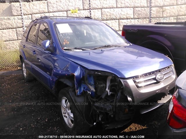 KNDJE723987466292 - 2008 KIA SPORTAGE EX/LX BLUE photo 1