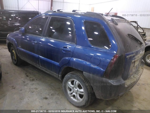 KNDJE723987466292 - 2008 KIA SPORTAGE EX/LX BLUE photo 3