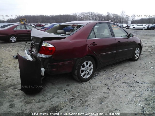 4T1BE30K76U129427 - 2006 TOYOTA CAMRY LE/XLE/SE RED photo 4