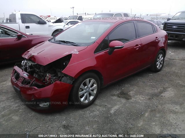 KNADN4A3XD6312393 - 2013 KIA RIO EX/SX RED photo 2