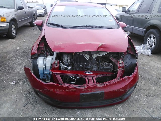 KNADN4A3XD6312393 - 2013 KIA RIO EX/SX RED photo 6