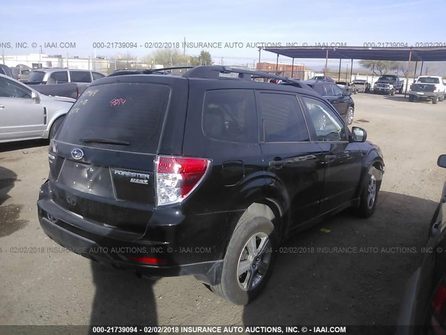 JF2SHABC7CH436558 - 2012 SUBARU FORESTER 2.5X BLACK photo 4